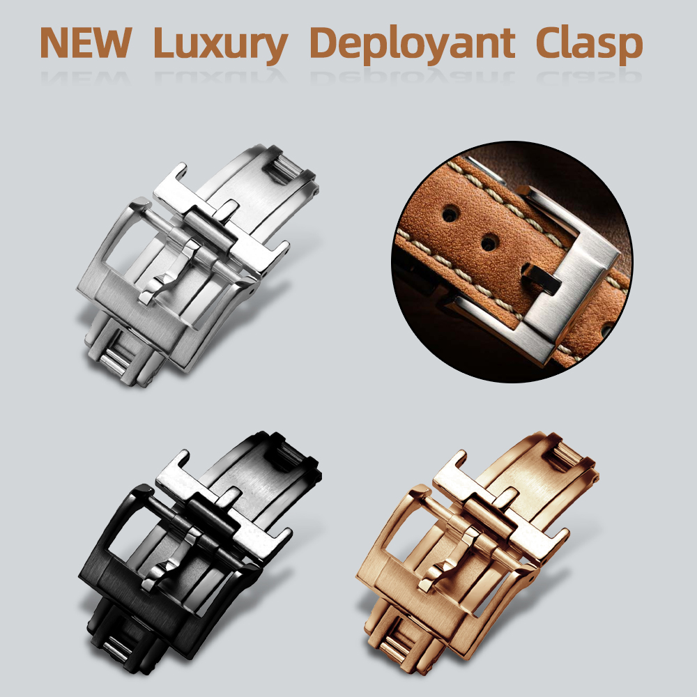 Luxury Watch Straps - NEW Luxury Deployant Clasp 16mm 18mm