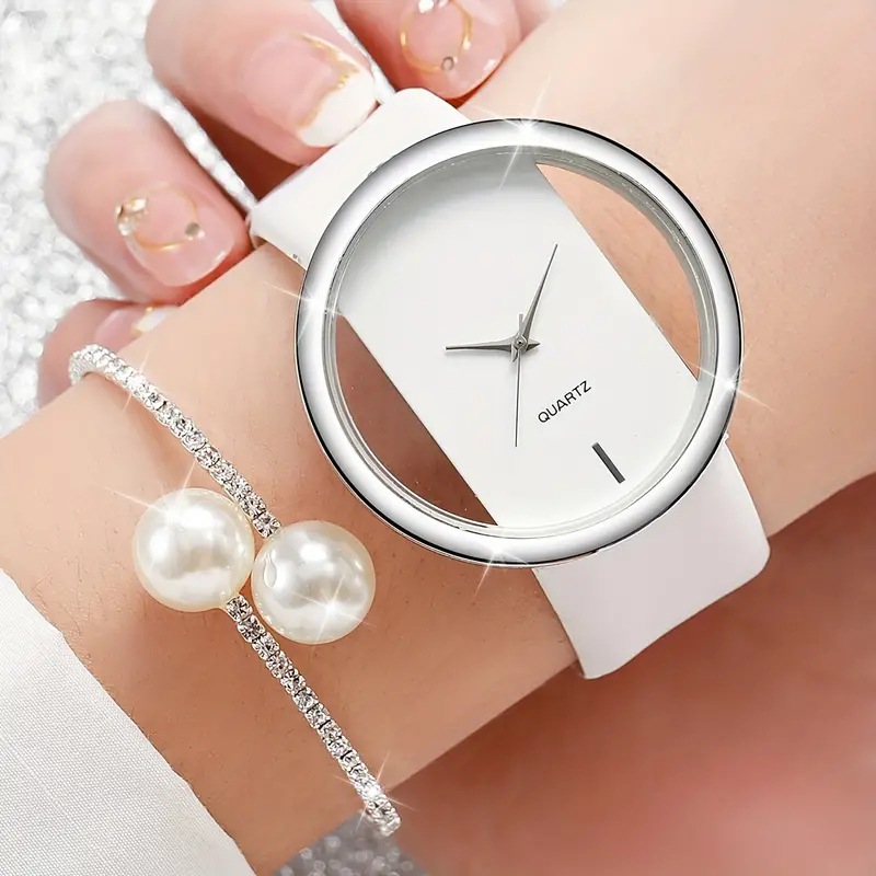2pcs Fashion White Simple Watc - Luxury Watch White recension och pris