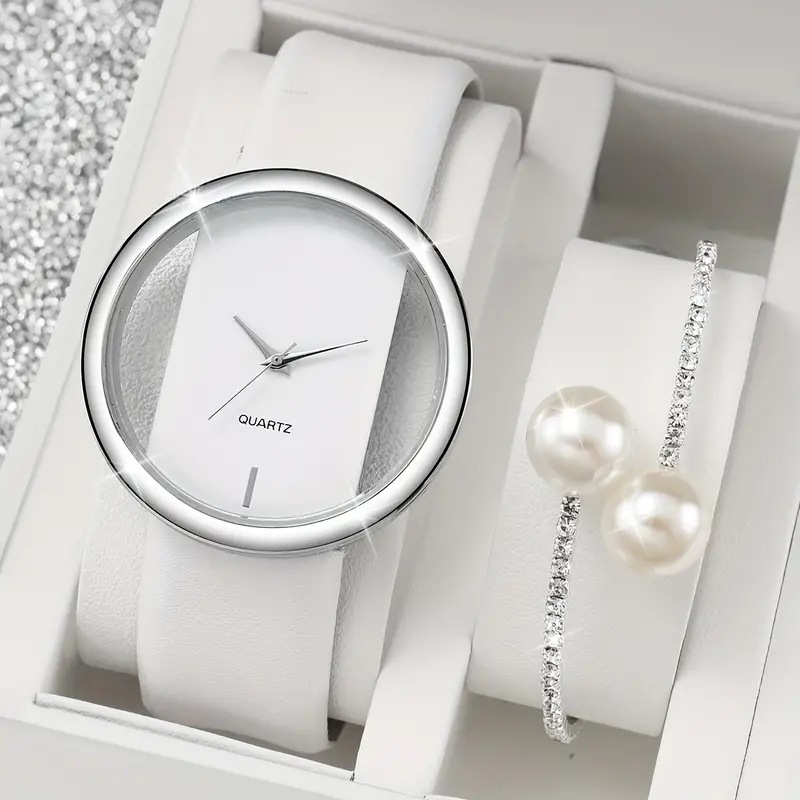 2pcs Fashion White Simple Watc - Luxury Watch White recension och pris