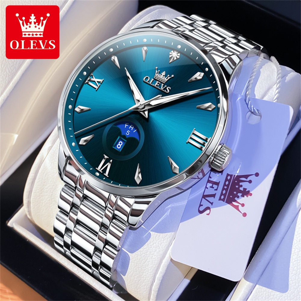 OLEVS Moon Phase men's watches - Luxury Watch Men recension och pris