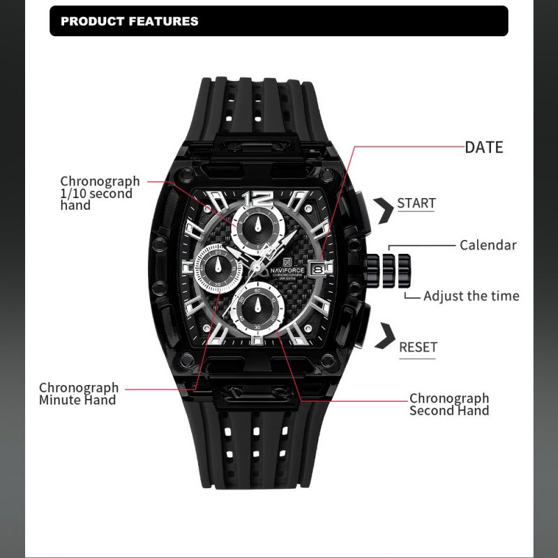 NAVIFORCE Man's Watch 5ATM Wat - Luxury Watch Gift Box recension och pris