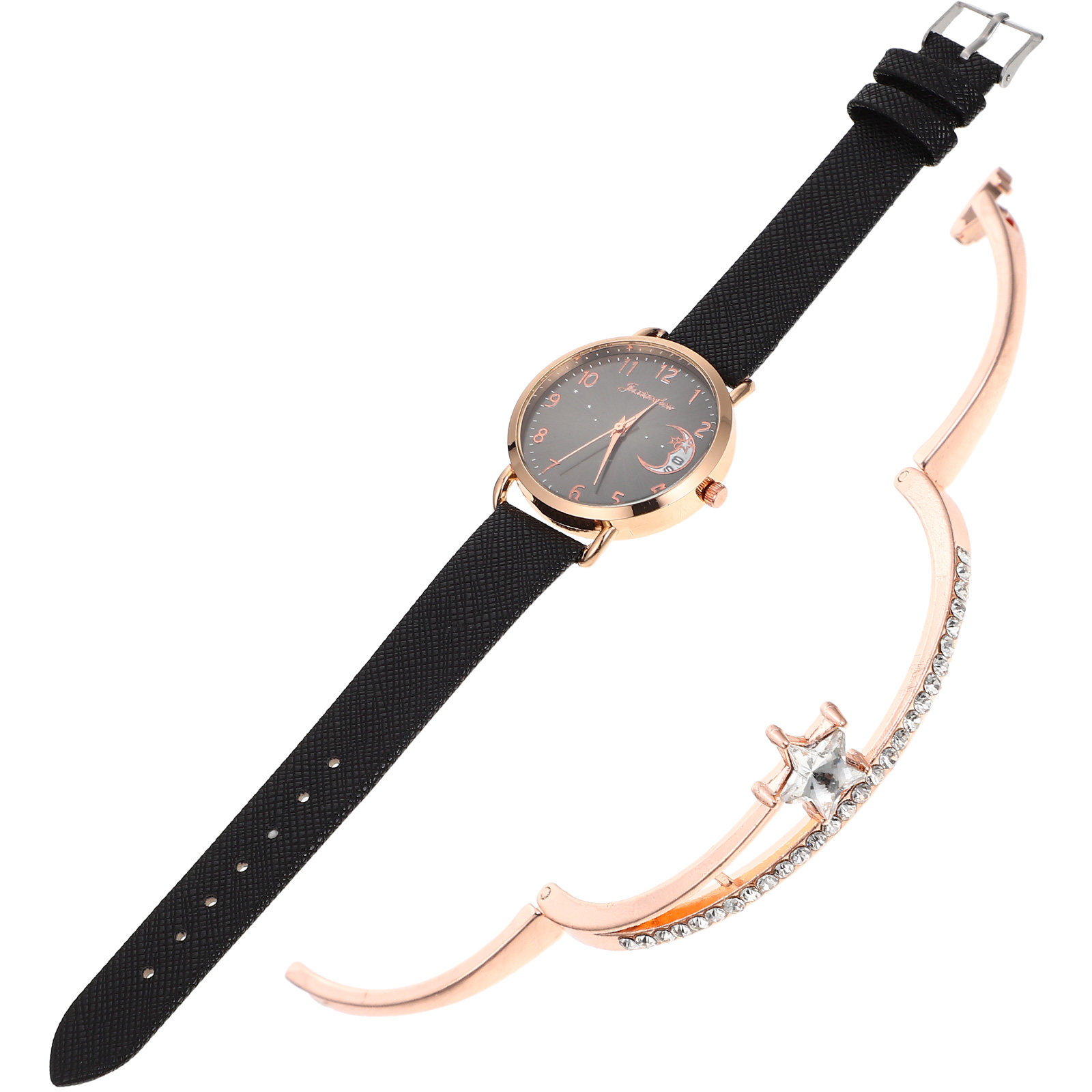 1Set Elegant Star Moon Women W - Luxury Watch White recension och pris