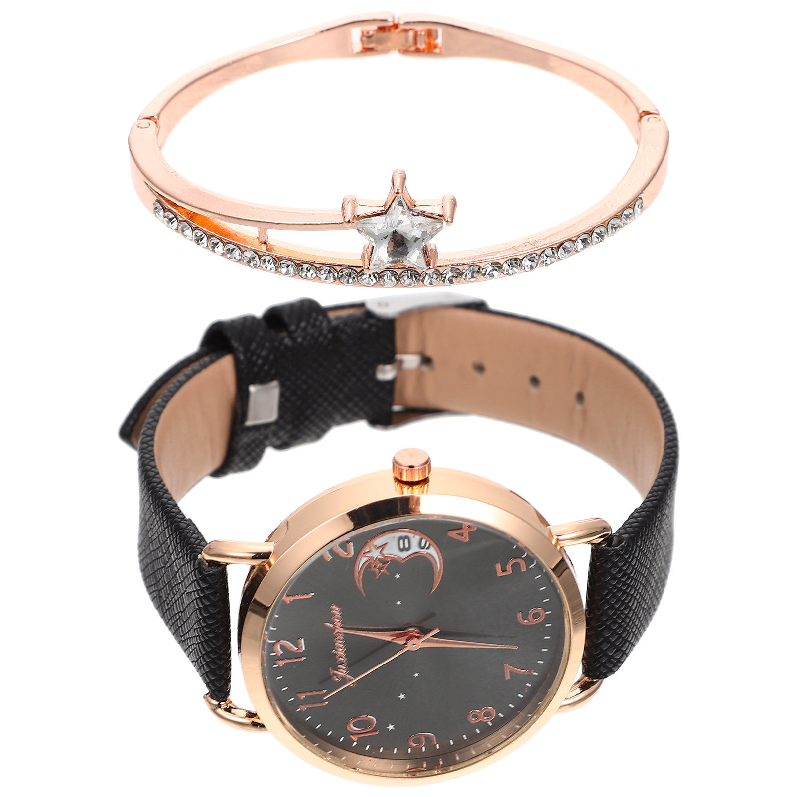 1Set Elegant Star Moon Women W - Luxury Watch White recension och pris