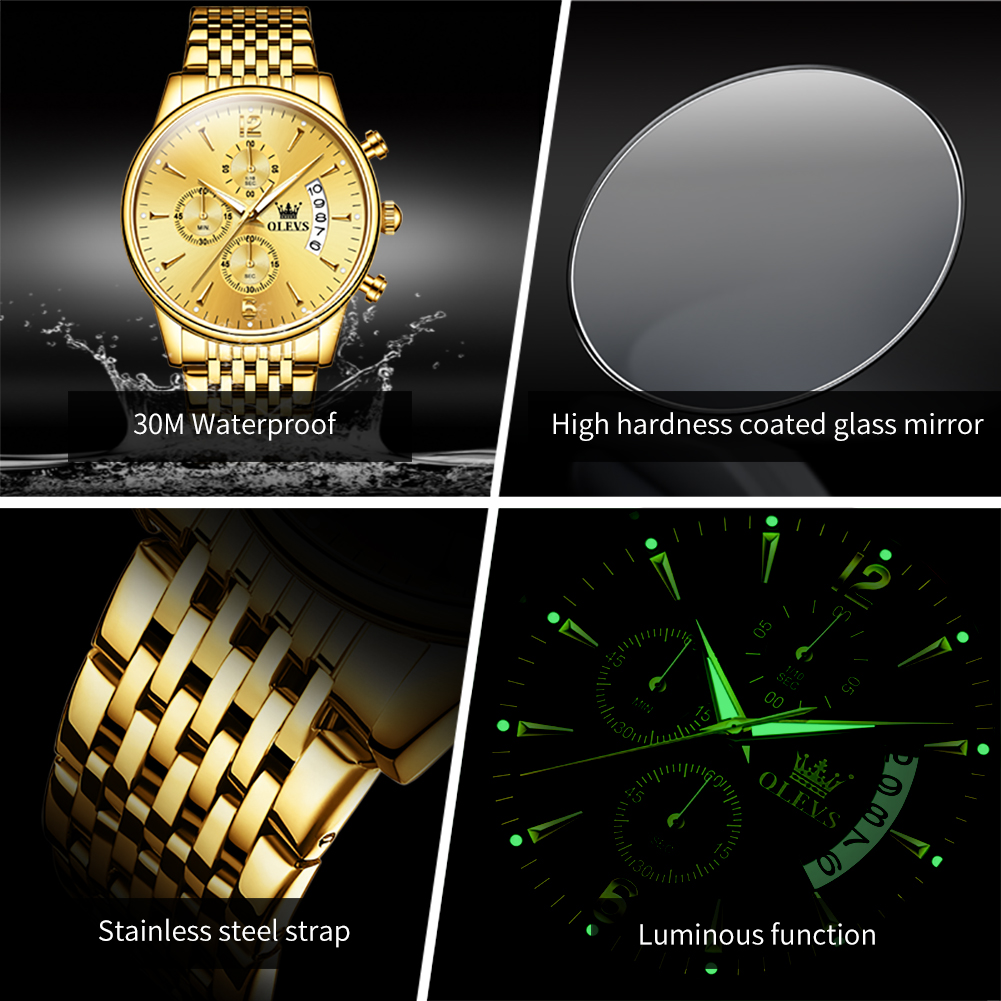 OLEVS Brand Luxury Gold Quartz - Luxury Watch Maker recension och pris