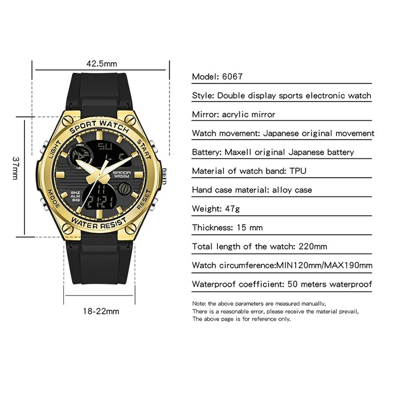 SANDA Brand G Style LED Digita - Perpetual Calendar Watch recension och pris