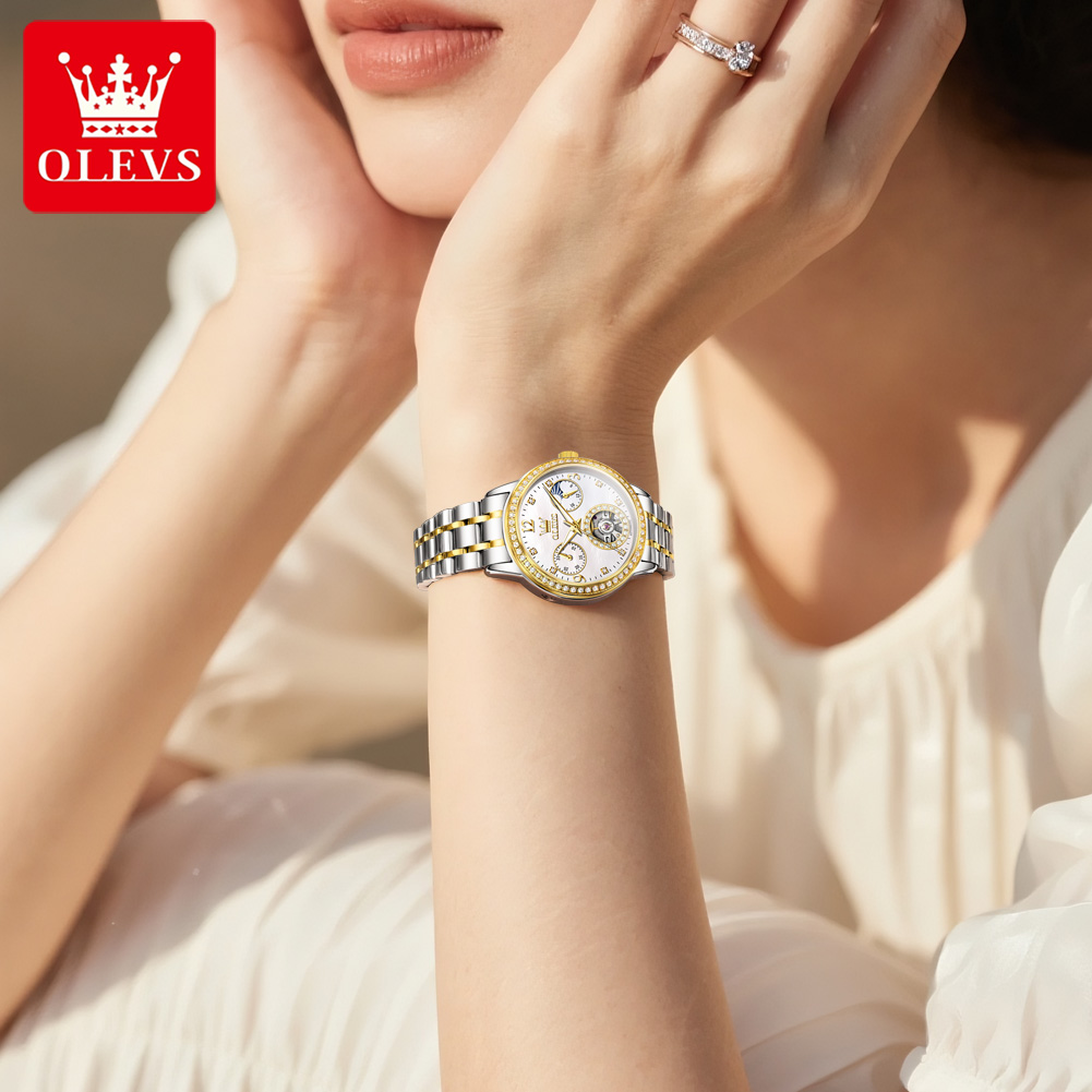 OLEVS Automatic Watch For Wome - Luxury Watch White recension och pris