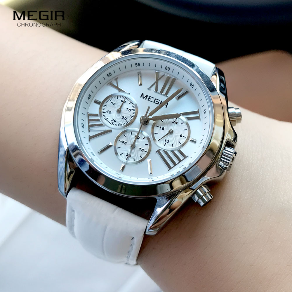 MEGIR2019 New Luxury Leather W - Luxury Watch White recension och pris