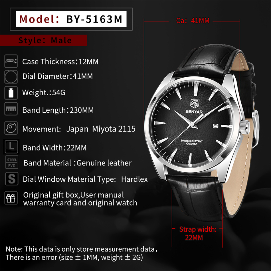 Benyar 5163 Top Brand Luxury M - Luxury Watch Maker recension och pris