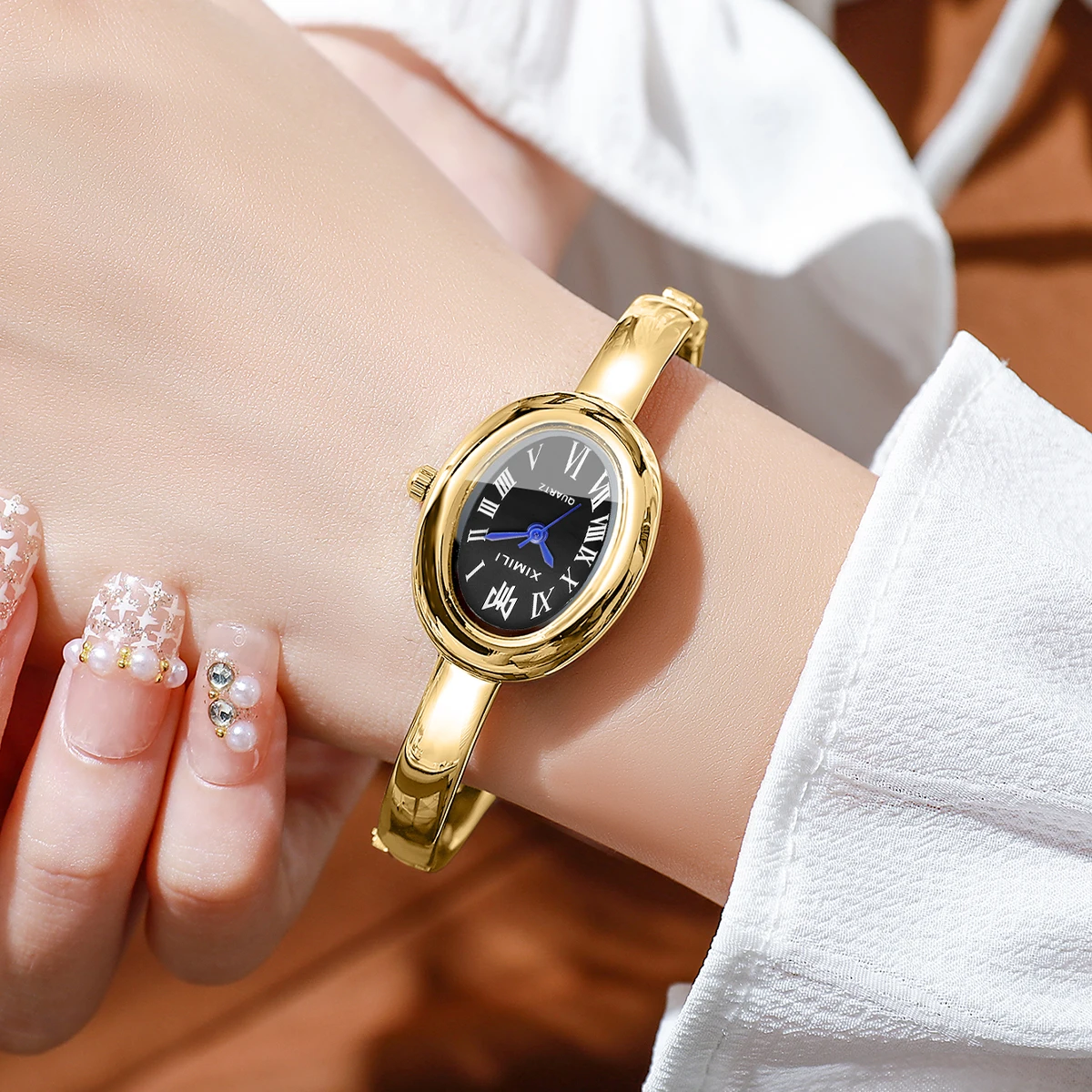 2026XIMILI Vintage Oval Bangle - Luxury Watch White recension och pris