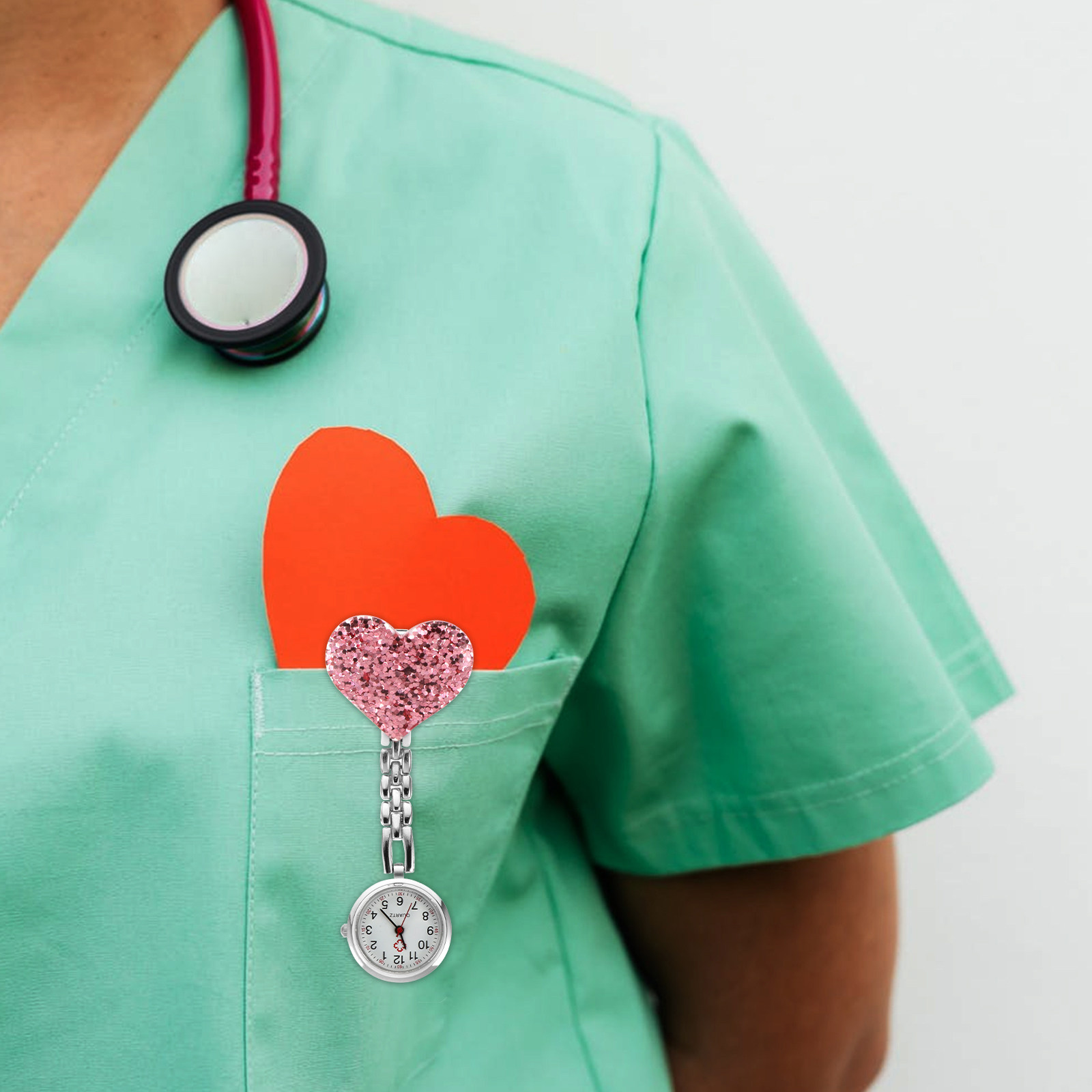 3pcs Love Heart Nurse Hanging  - Luxury Watch White recension och pris