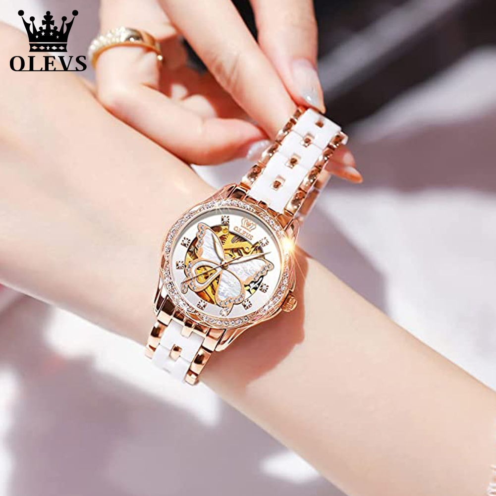 OLEVS Women's Automatic Watche - Luxury Watch White recension och pris